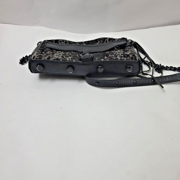 Y2K Rebecca Minkoff Mini MAC Convertible Crossbody Bag Leopard Print Calf Hair - Picture 8 of 11
